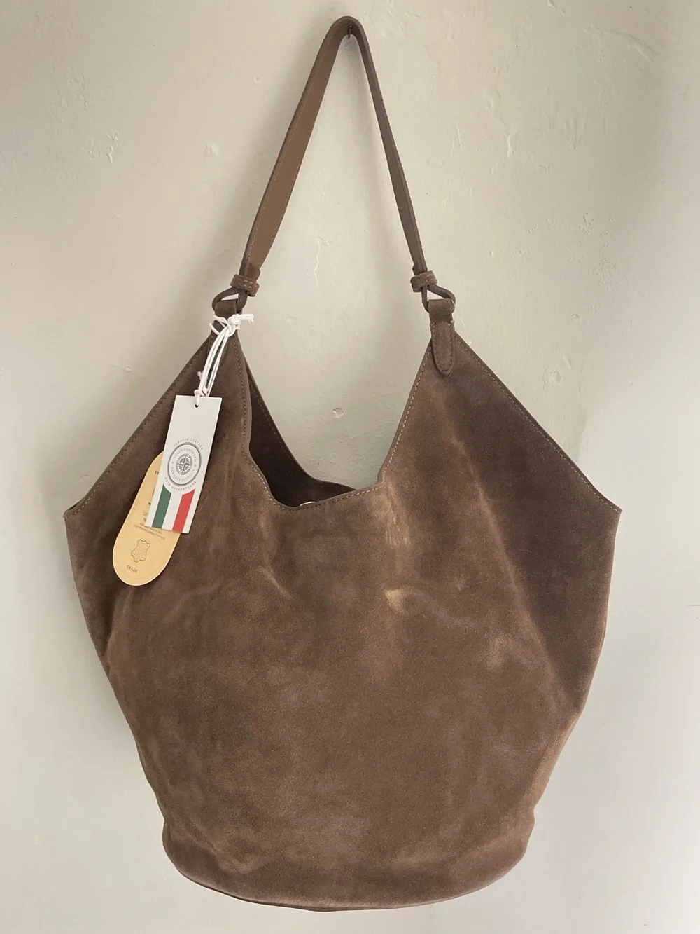 VIOLA CASTELLANI Brown Suede Hobo with Pouch NWT
